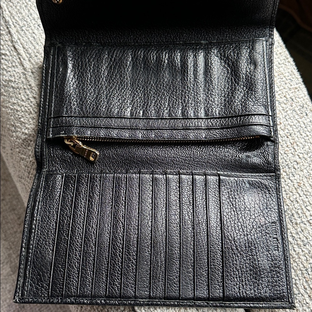 EUC Miu Miu Black and Gold Pebbled Leather Clutch - Picture 16 of 16